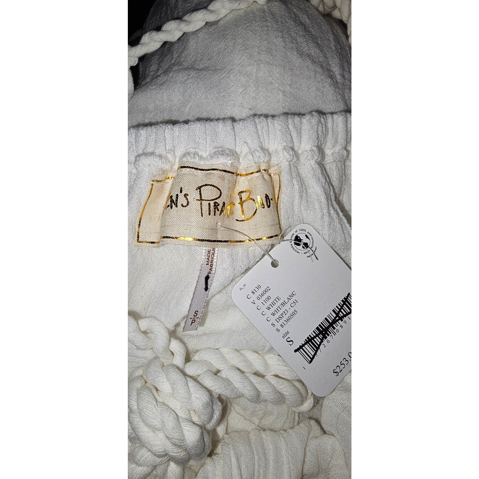 New Free People Jen’s Pirate Booty Paraguay Maxi Gown $252 SMALL White Boho