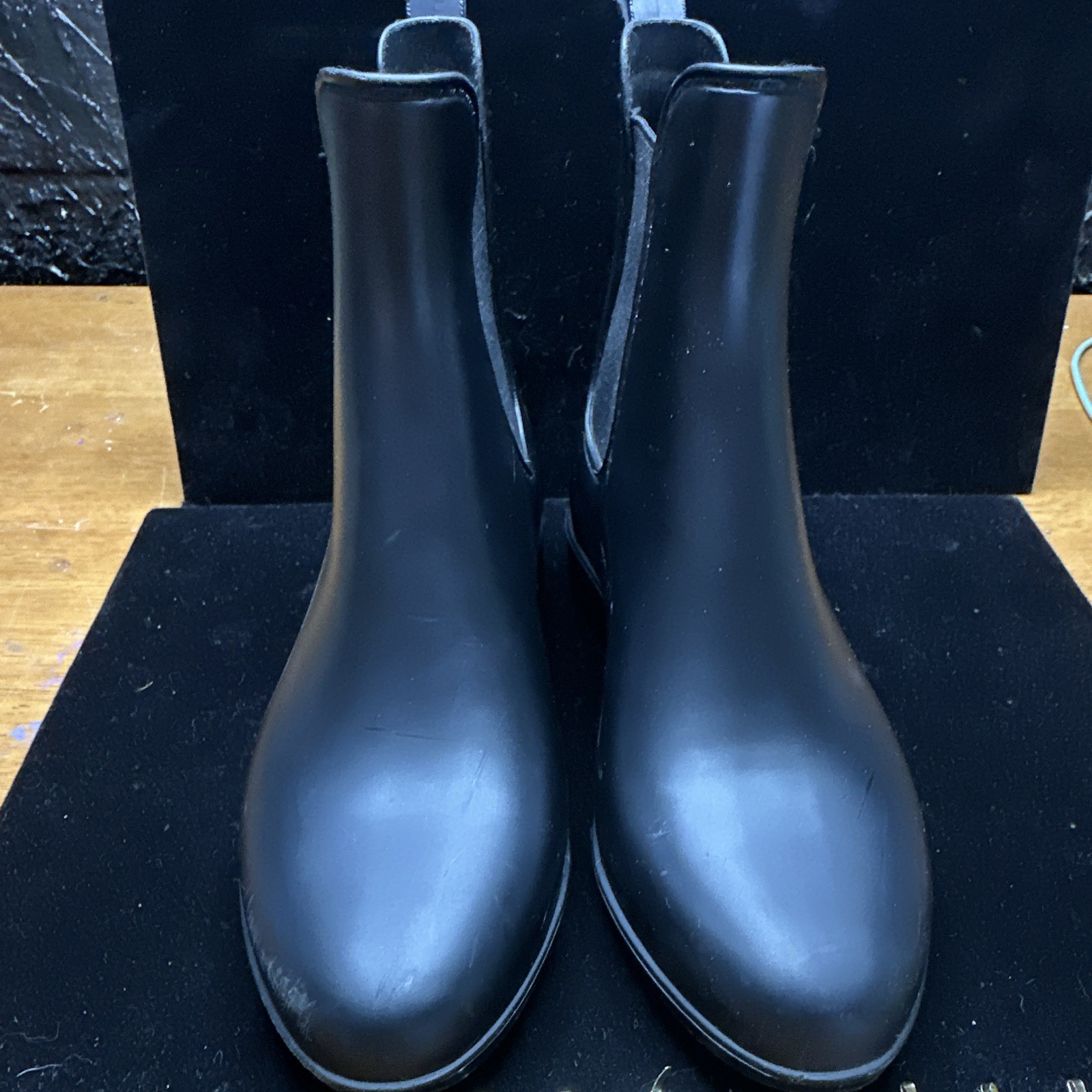 J.CREW Mercantile Women’s Black Chelsea Ankle Boots Pull-On Rubber Round Toe