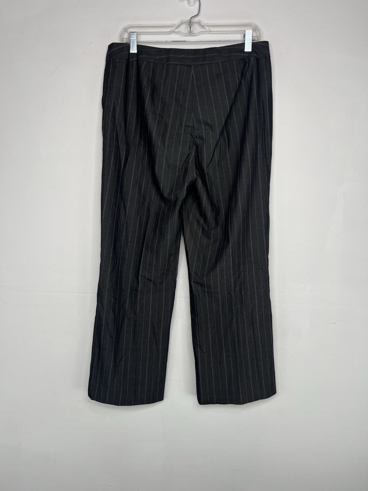 Nine West Polyester Rayon Stretch Pant Suit Size 10 Gray Striped Lined 2PC