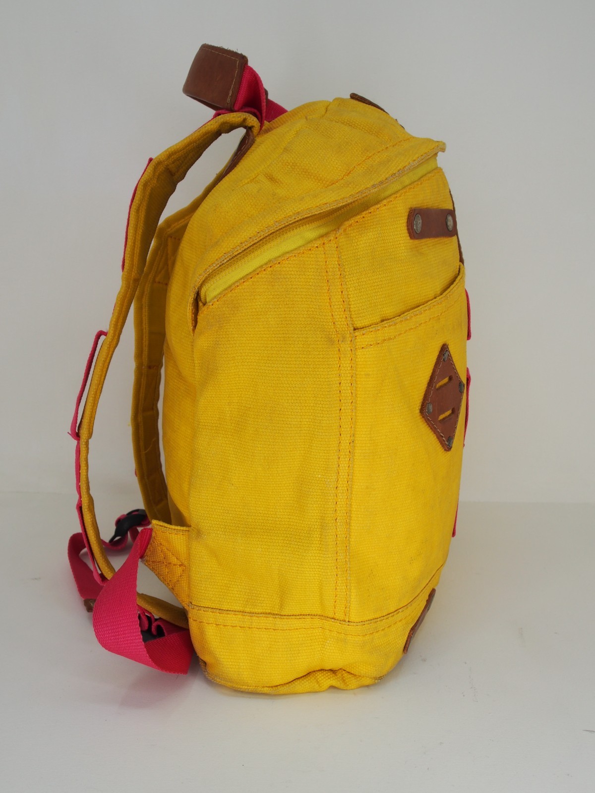 WILL LEATHER GOODS Backpack Yellow Canvas leather Campus Style bag
