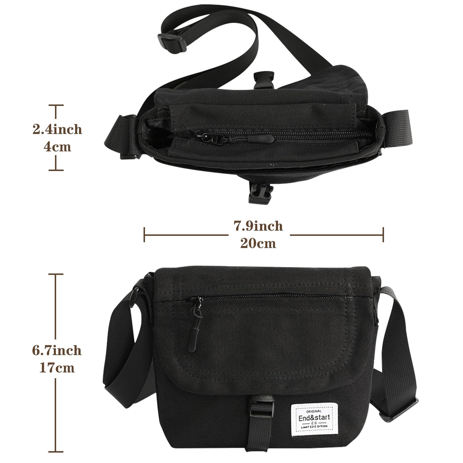 Lizbin Small Crossbody Bag for Men, Canvas Messenger Bag Shoulder bag, Mens C…