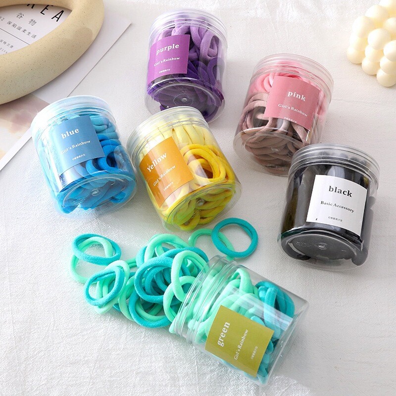 50pcs Gift Box Hair Ring Hair Tie High Elastic and Durable