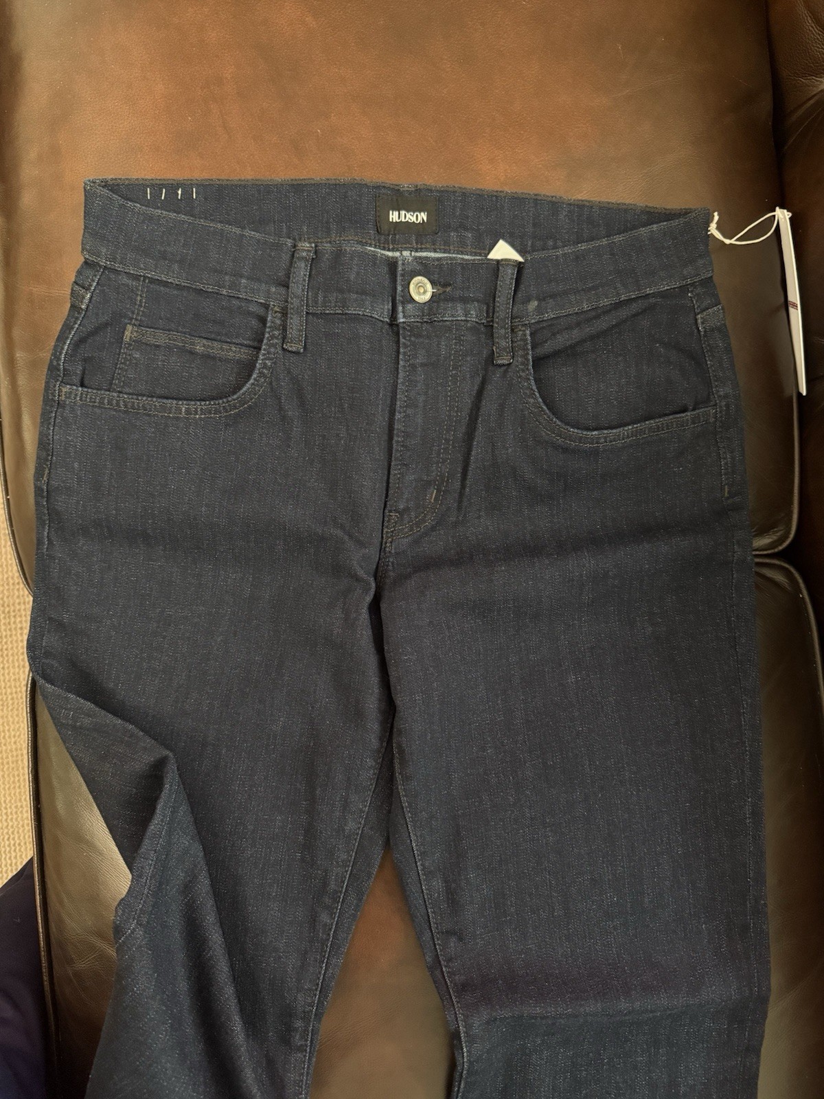 Hudson Men Blake Slim Straight Jeans Size 32 Dark Blue Denim