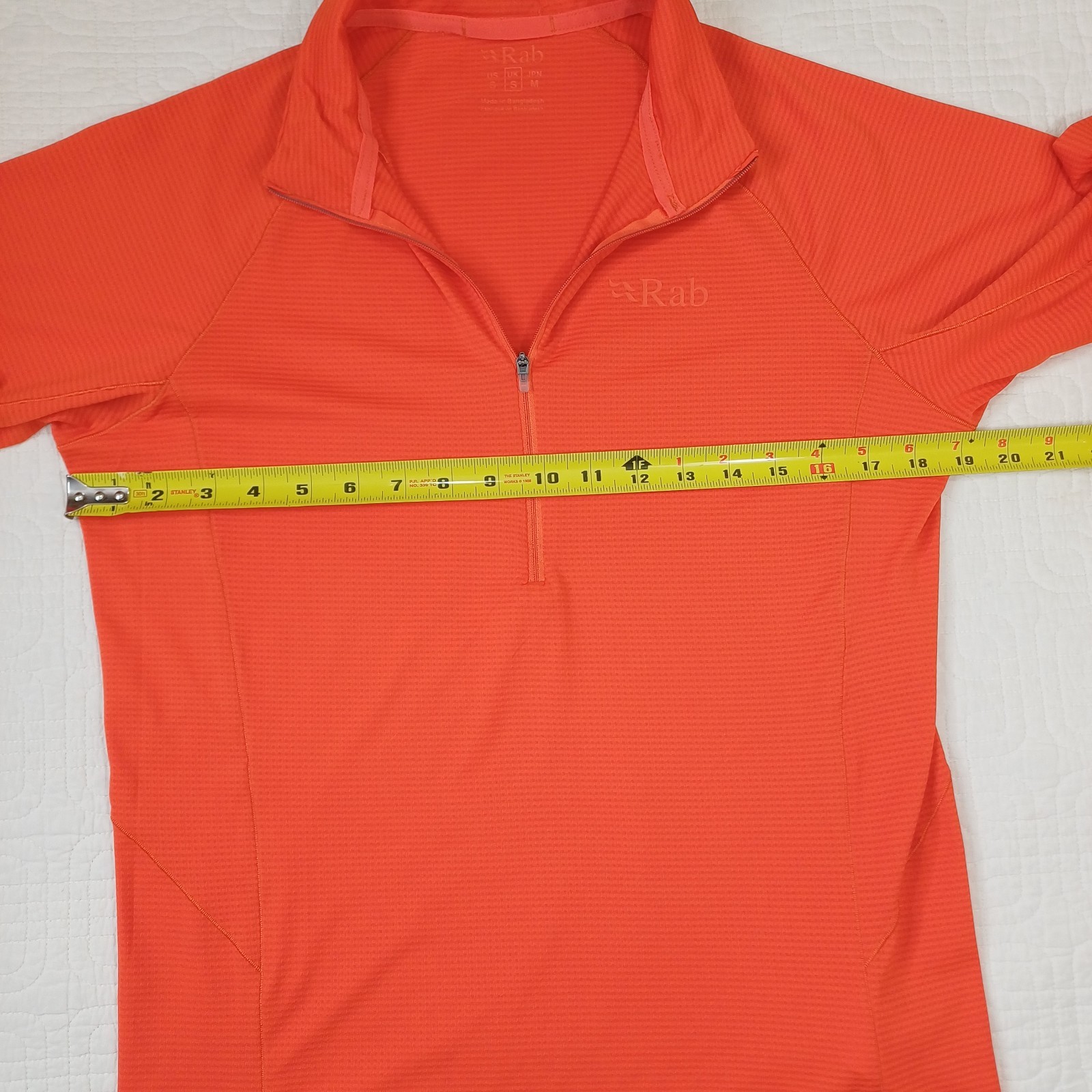 Rab Pullover Mens Small Orange 1/2 Zip Athletic Runnin Hiking Trail Lightweight