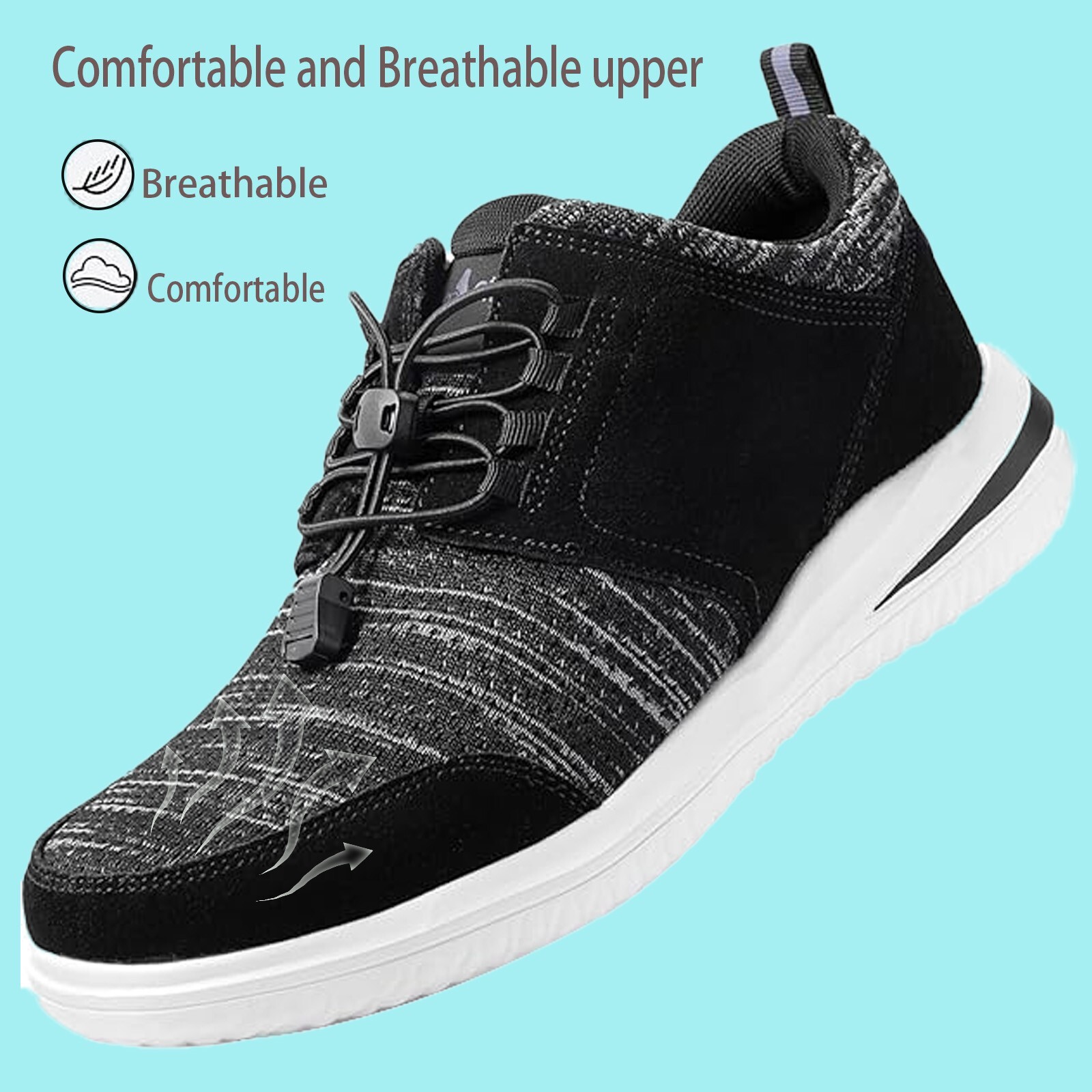 Men’s Walking Shoes Diabetic Swollen Feet Arch Support Plantar Fasciitis Shoes