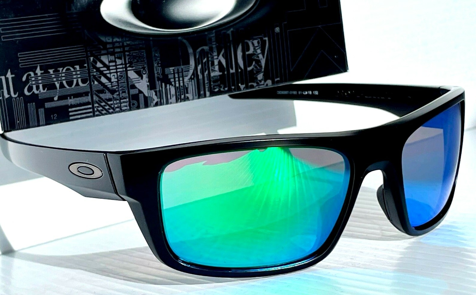 NEW Oakley DROP POINT Matte Black POLARIZED Galaxy Jade Lens Sunglass 9367