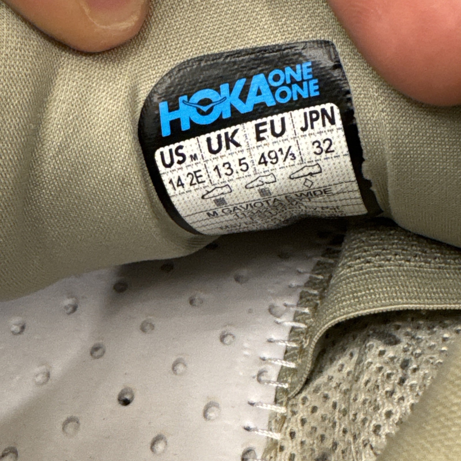 Hoka Gaviota 5 Barley Oat Milk Men Size 14 2E Wide Shoes 1134234-BYT No Insoles