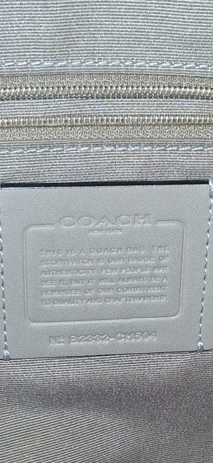 Coach CH504 Cream, Tan Canvas and Leather Signature Gallery Tote Bag Purse