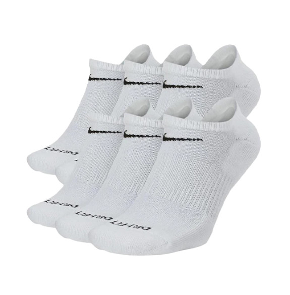Nike Everyday Plus Cushioned Training No-Show Socks White SX6898-100 j