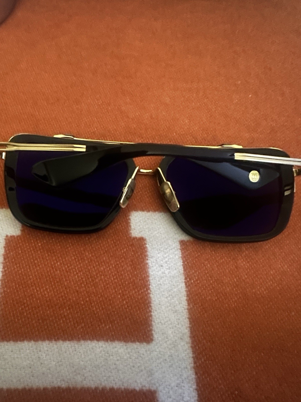 Dita Mach Seven Square Sunglasses DTS412-A-01 Yellow Gold Matte Black
