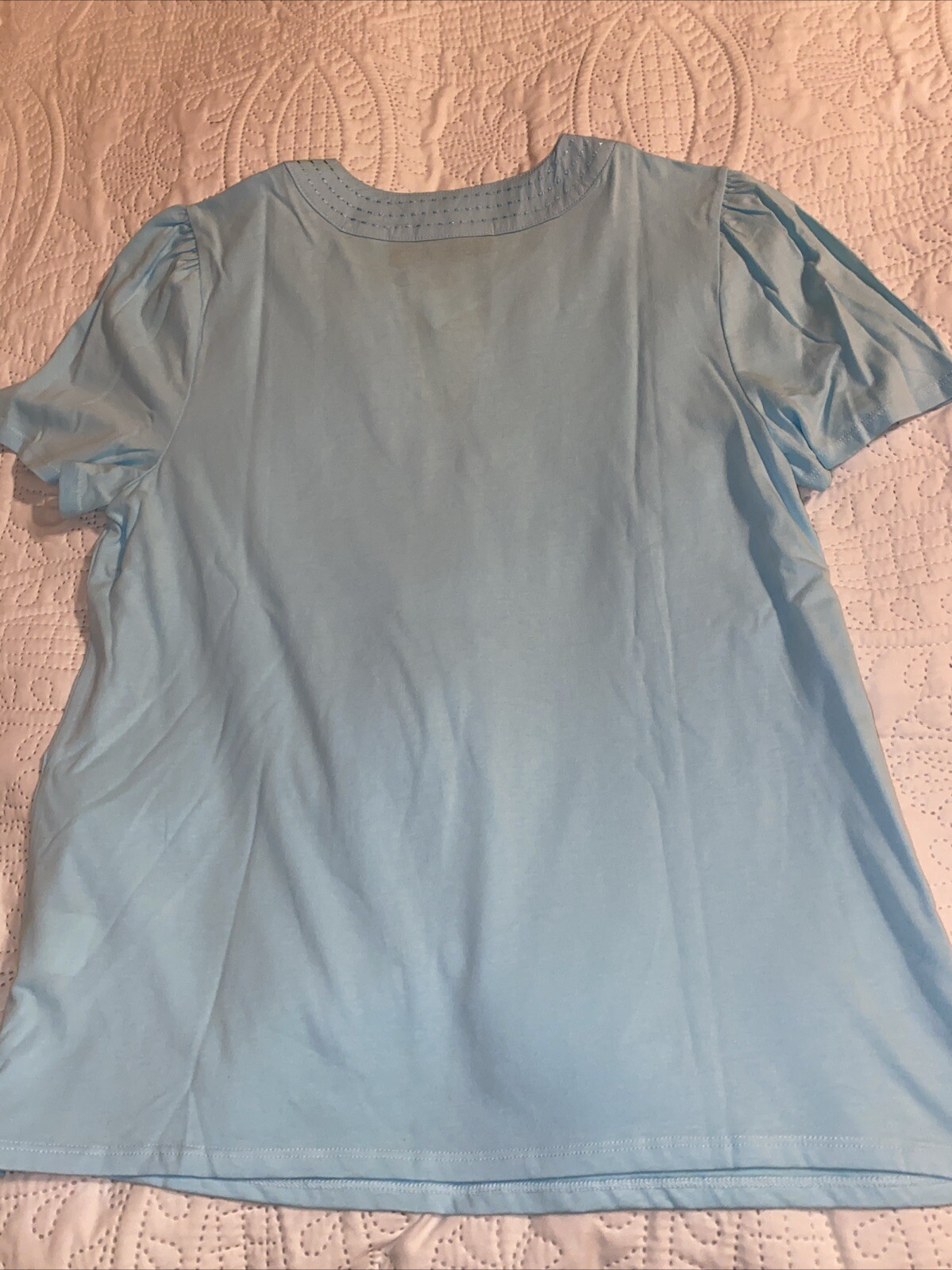 Rafaella Women’s Soft 100% Cotton Jersey Short Sleeve V Neck Top