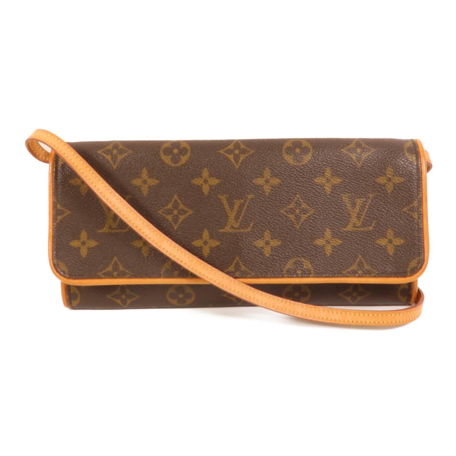 LOUIS VUITTON LV GHW Pochette Twin GM Shoulder Bag M51852 Monogram Brown