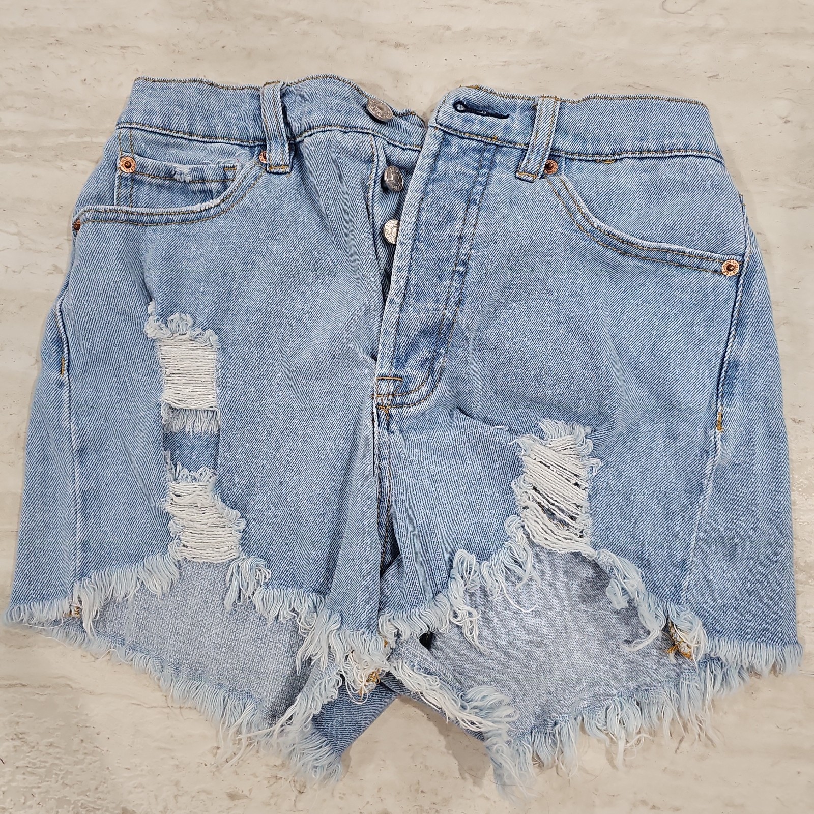 Lot/4 …3 Sz 5 And One Sz 7 Denim/Blue Jean Cut Off Distressed Shorts High Rise