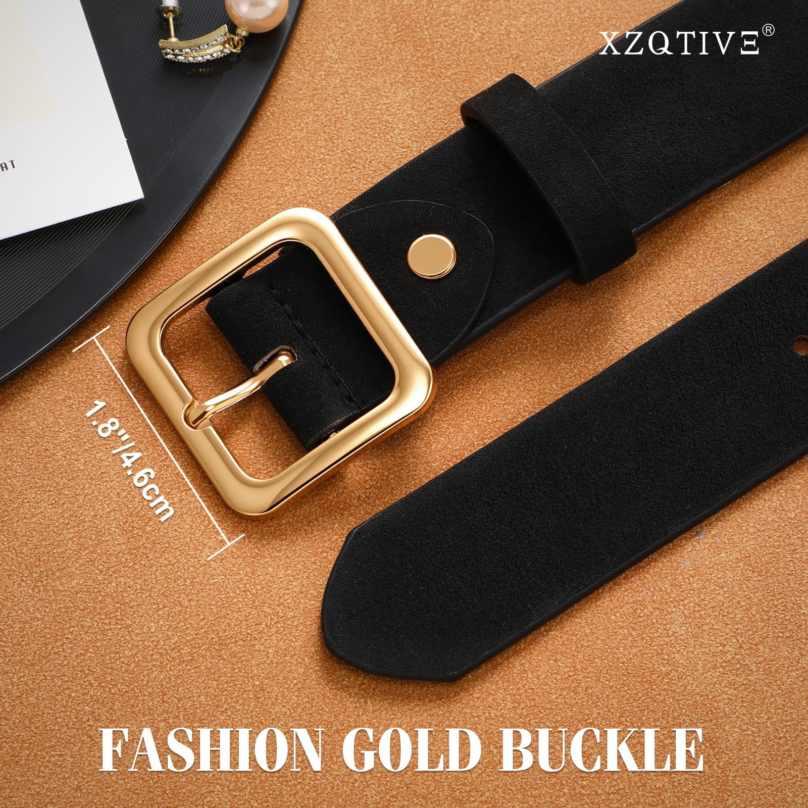 Women’s Suede Belt for Jeans Pants Dresses Fashion Ladies Dark Brown Belt