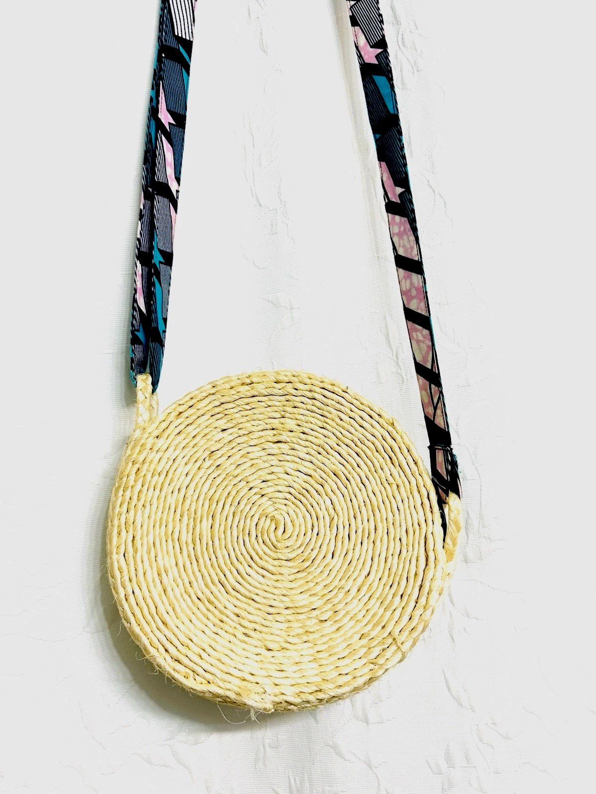 Artisanal Cream Fun Colors Strap Heavy Round Thread Vowen Crossbody Shoulder Bag