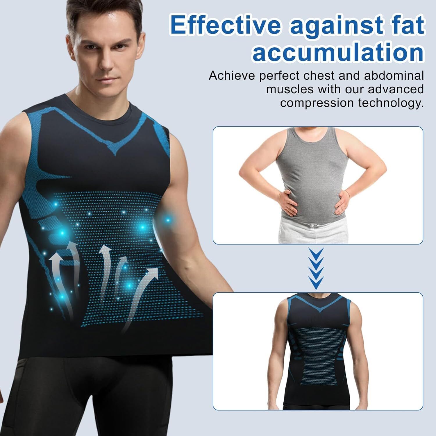 Men Athletic Compression Shirt Workout Shaper Tank Top Base Layer Sport Gym Vest