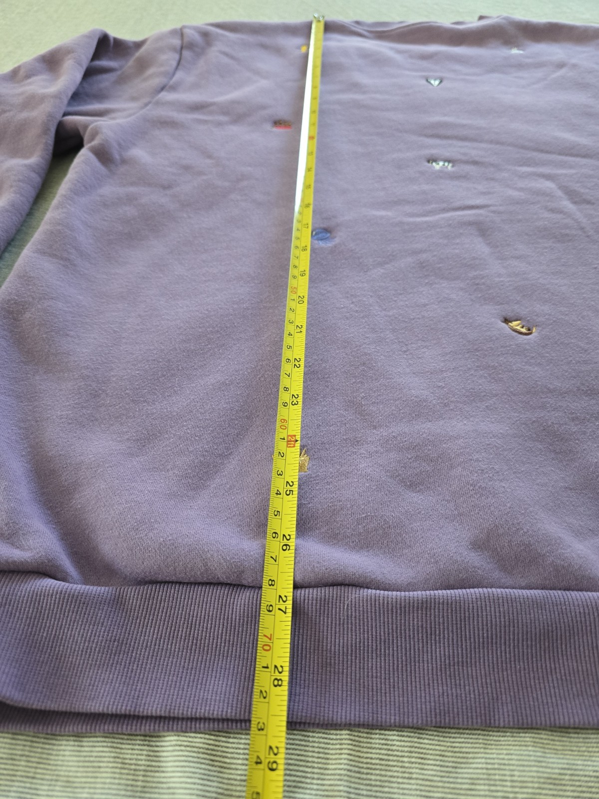 Rare Friends Mojo Provo Logo Purple All Over Print Women’s Sweatshirt Size XL