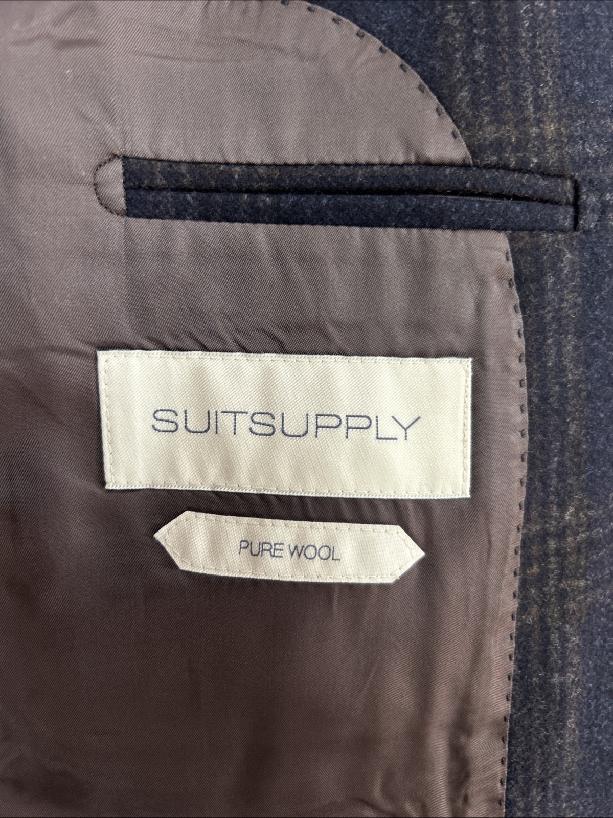 SUITSUPPLY (42R) Suit 2 Piece Suit Wool Tweed Check Vitale Barberis Canonico