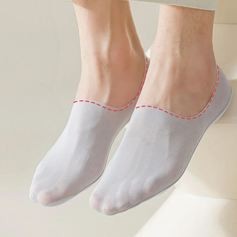 3 Pairs Boat Socks Men Thin Mesh Invisible Non Slip Summer Casual Soft Socks