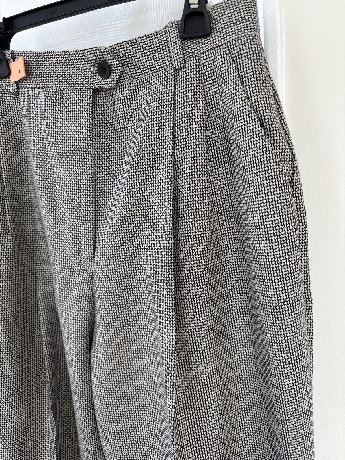 Holt Renfrew Vintage Silk Wool Trousers Cuffed Gray Canada Size 6 Reg Lined