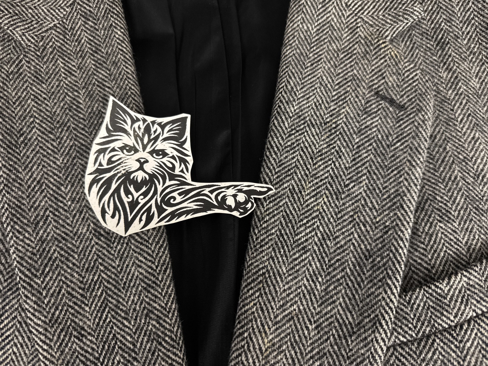 Deansgate Herringbone Blazer 46L Grey Wool Jacket Smart Vintage Tailoring