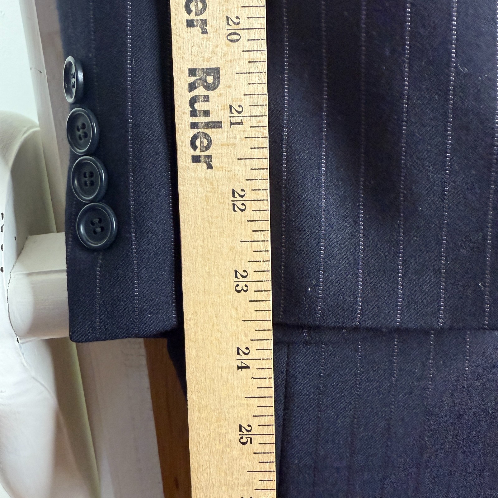 Coppley Suit Mens 42L Navy Blue Pinstripe 3 Button Ermenegildo Zegna Cloth 36×30