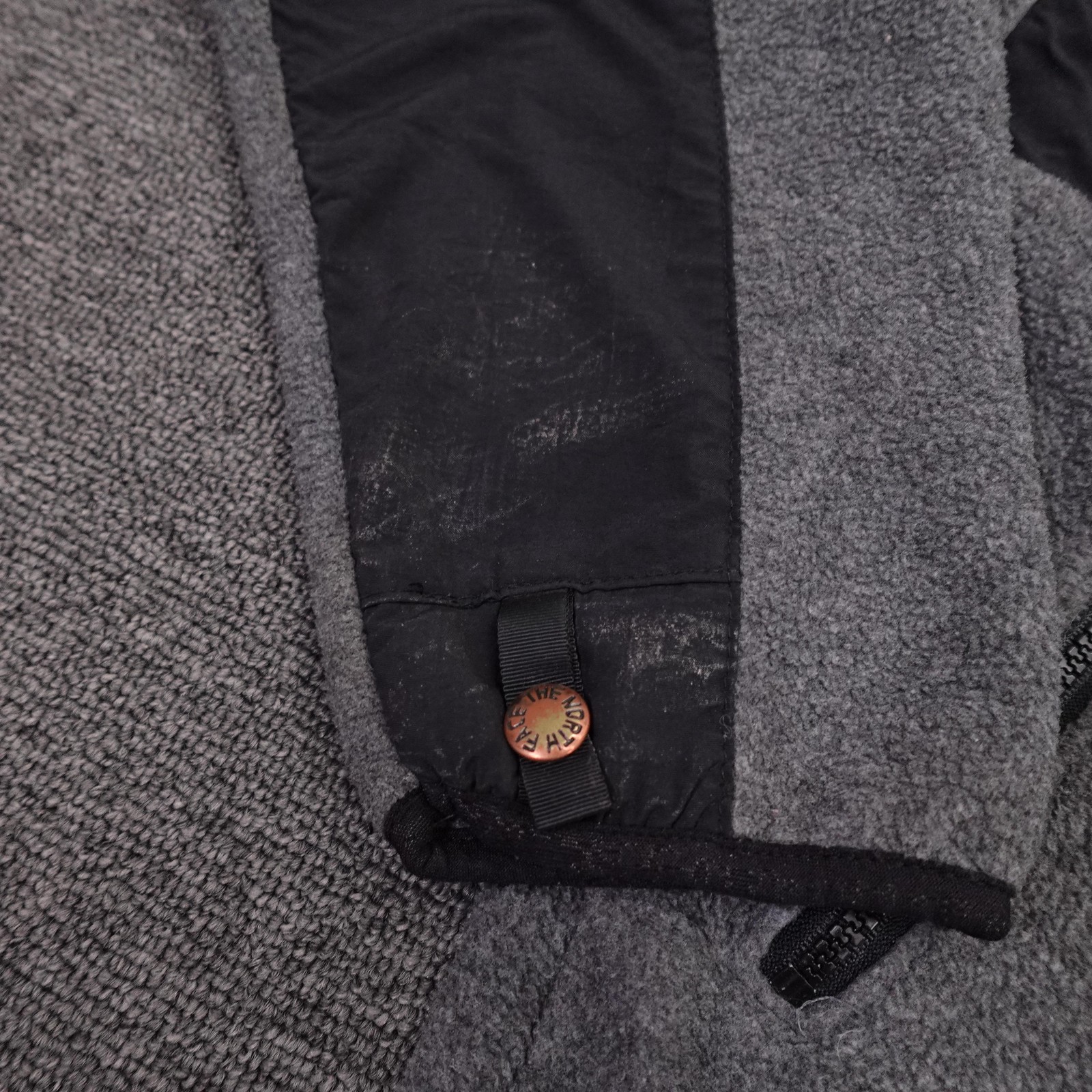 The North Face Jacket Mens Large Gray Black Denali Fleece Full Zip Pockets