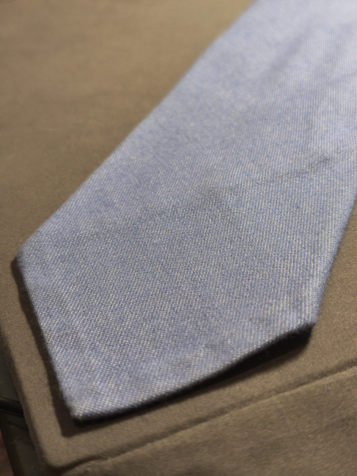 A. Di Capua Napoli – Cotton Tailored Tie Solid Color Blue Jeans
