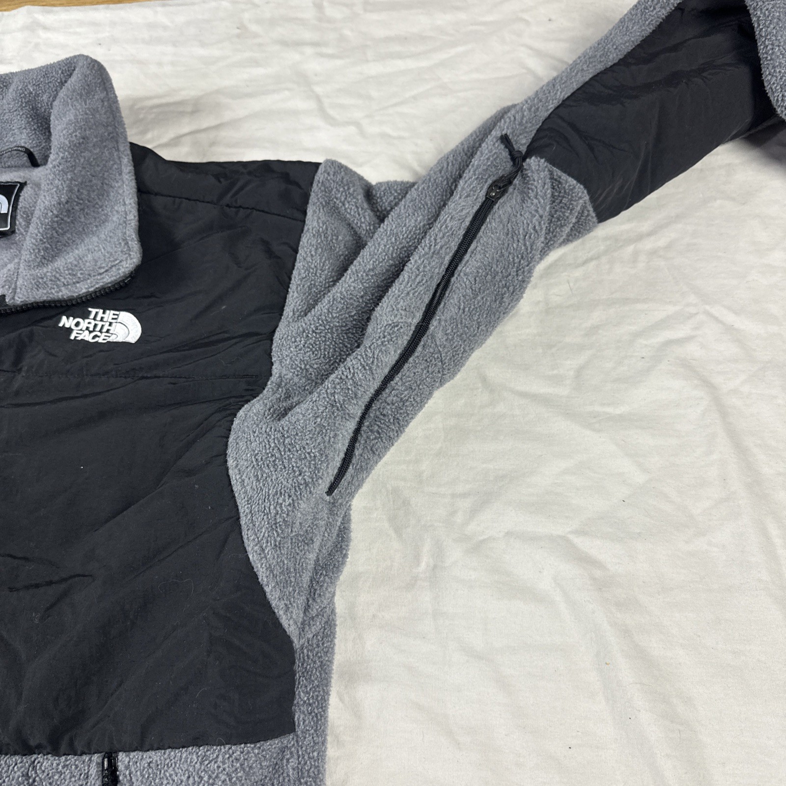 The North Face Denali Polartec Fleece Jacket Mens Large Gray Black Full Zip