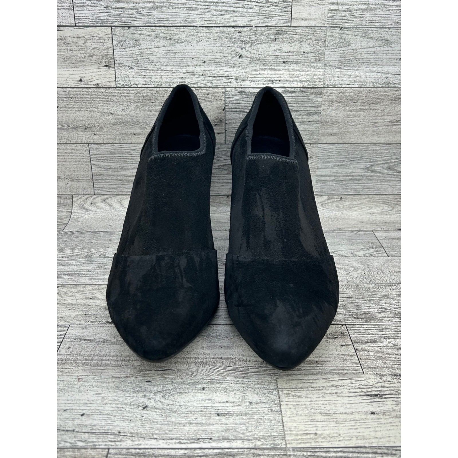 ECCO Shape 75 Black Suede Pointed Toe Ankle Boots Women Sz EU 40 US 9-9.5