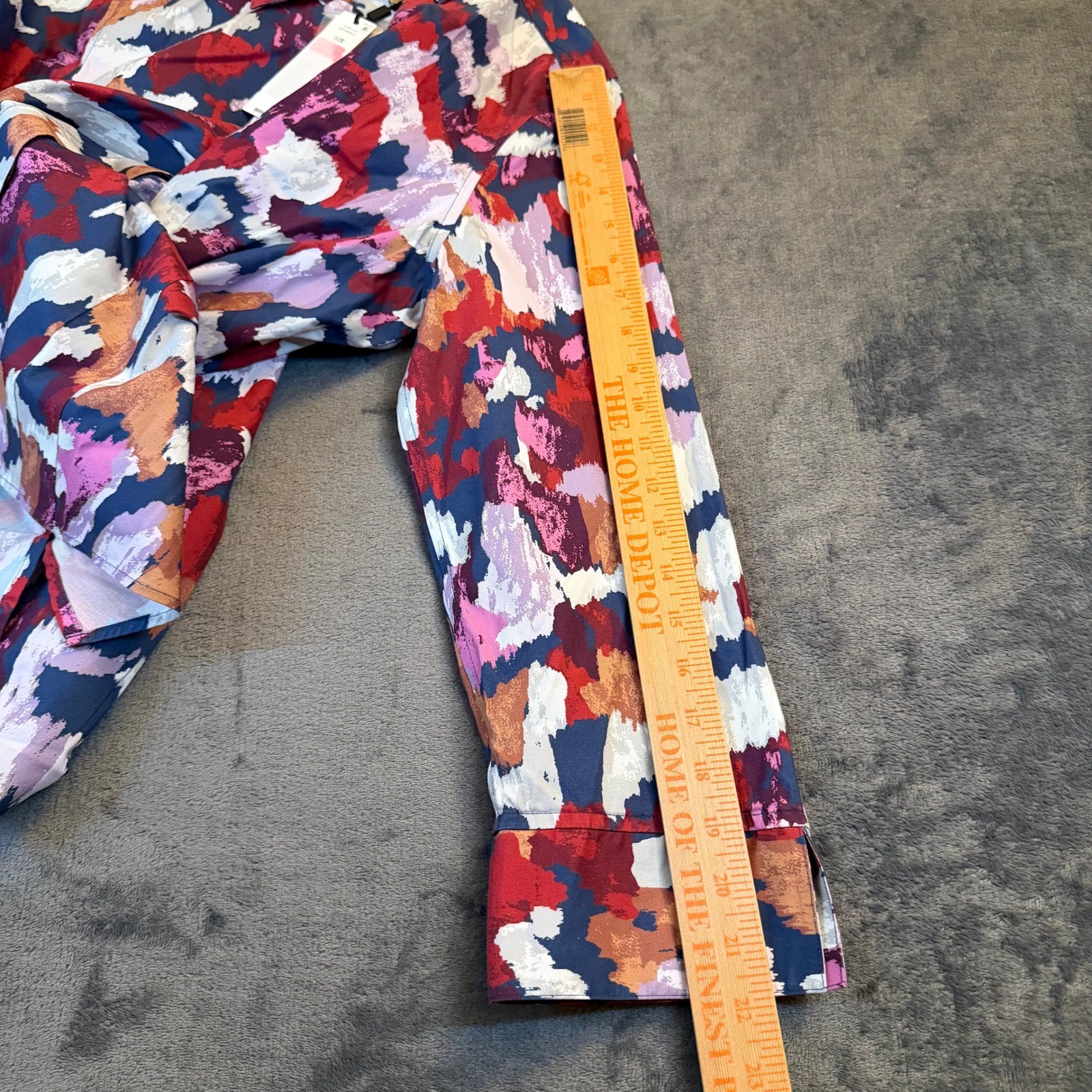 Investments Taylor Blouse Womens Size 12 Multicolor Non Iron 3/4 Sleeve Abstract