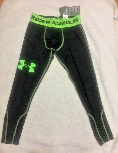 Under Armour Combine Training Compression 3/4 Leggings Black Hyper Green NWT – S