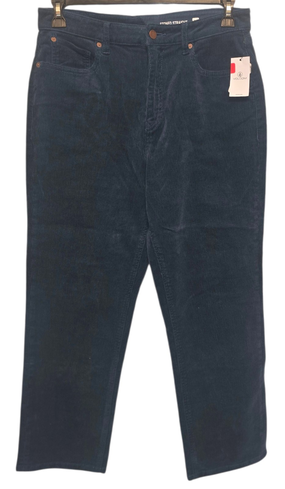 Volcom Stoned Straight Midnight Green Corduroy Pants Size 30 x 27 NEW WITH TAGS!