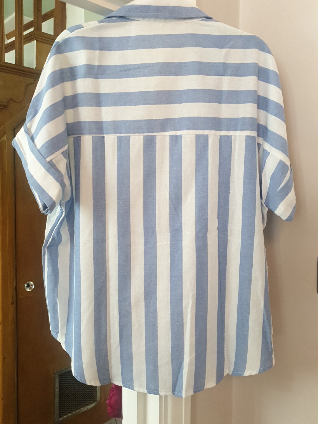 Button Up Blue Striped Shirt – Loose Casual Top – Size XXL/18 – BNNT- RRP £20.99
