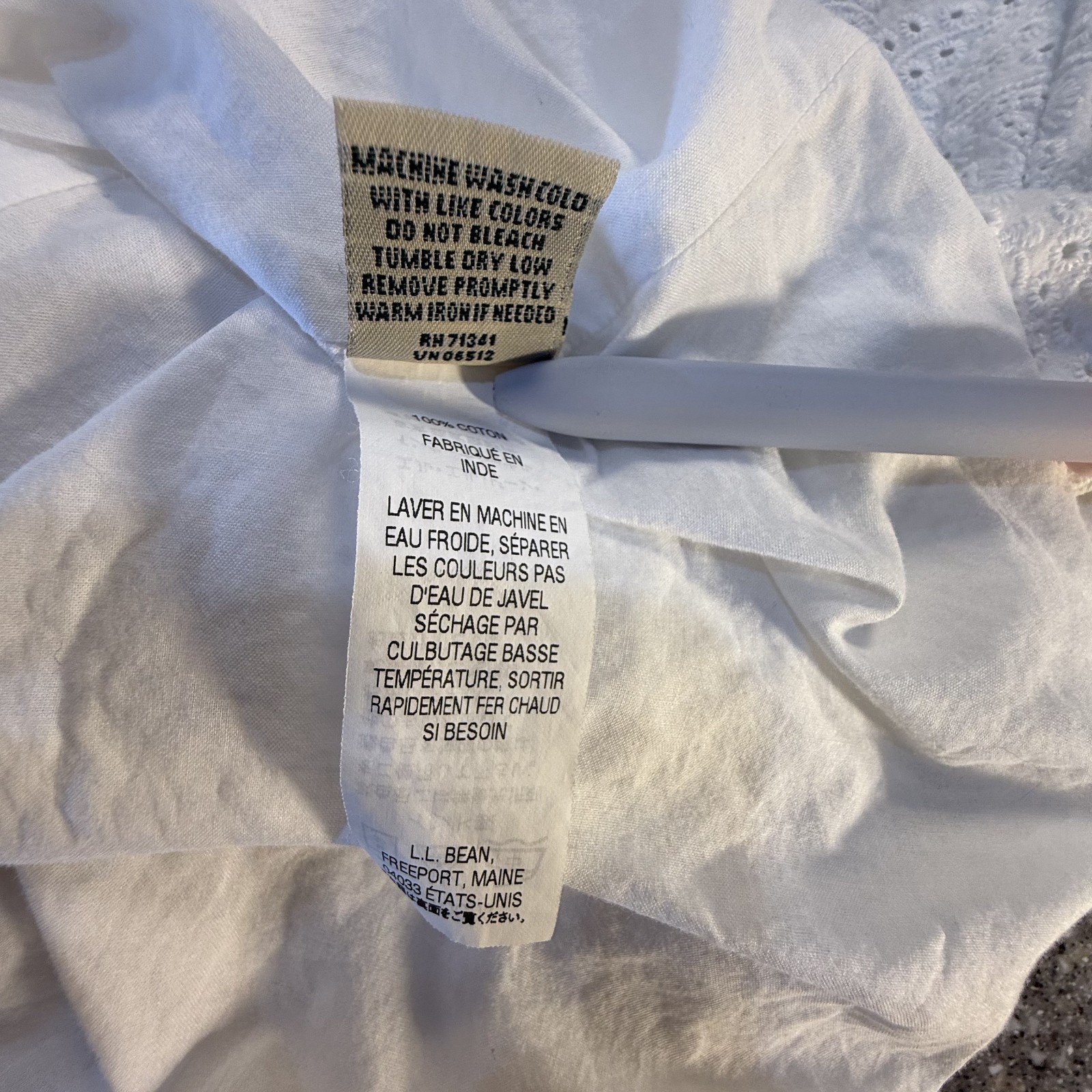 LL Bean 100% Cotton Dress Sheath Midi Back Zippper Eyelet Fabric