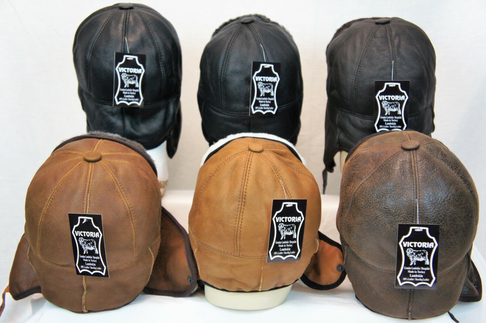 6 colors REAL SHEEPSKIN SHEARLING LEATHER HAT Trapper Ushanka Hunting warm M-3XL