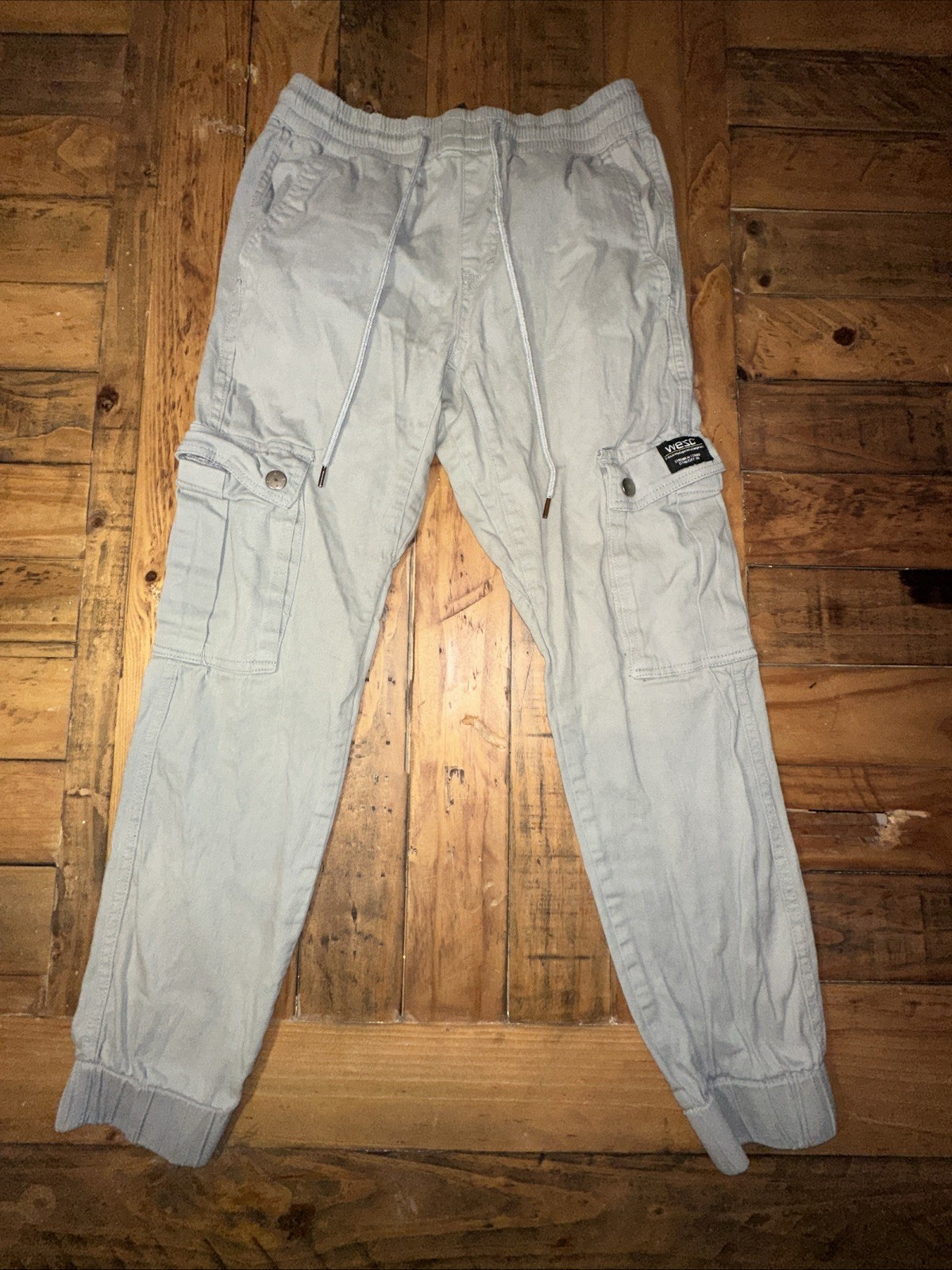 Wesc Slim Utility Jogger Men’s Small Gray Twill Draw String Cargo Pant