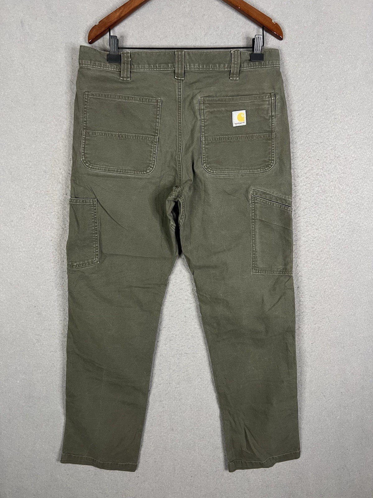 Carhartt Moss Green Canvas Double Knee Pants Mens 102802-MOS 35×32