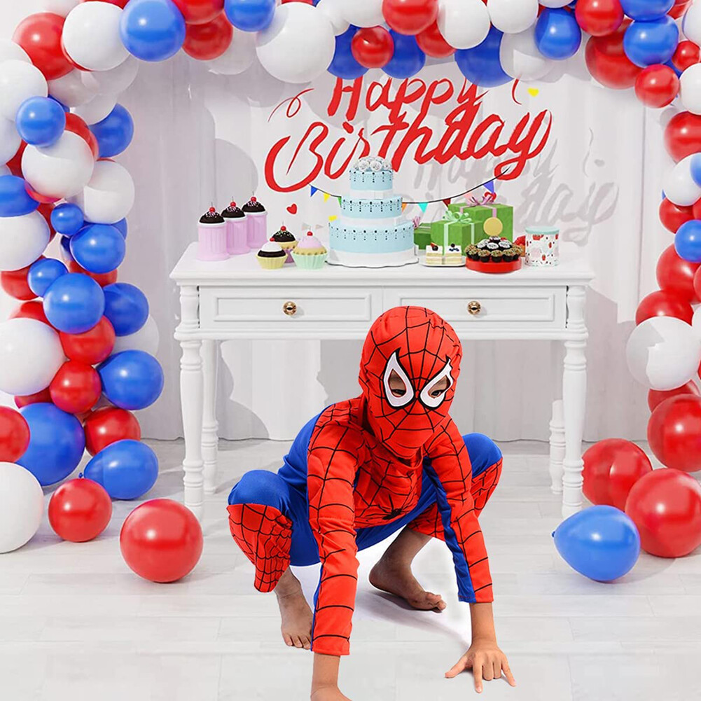 Kid SpiderMan Cosplay Costume Boys Tobey Maguire Outfit Jumpsuit Clothes 3-7Age