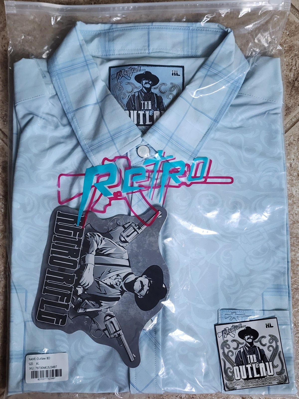 Retro Rifle The Outlaw Button Down (Pearl Snaps). Men’s X-LARGE – New In Bag
