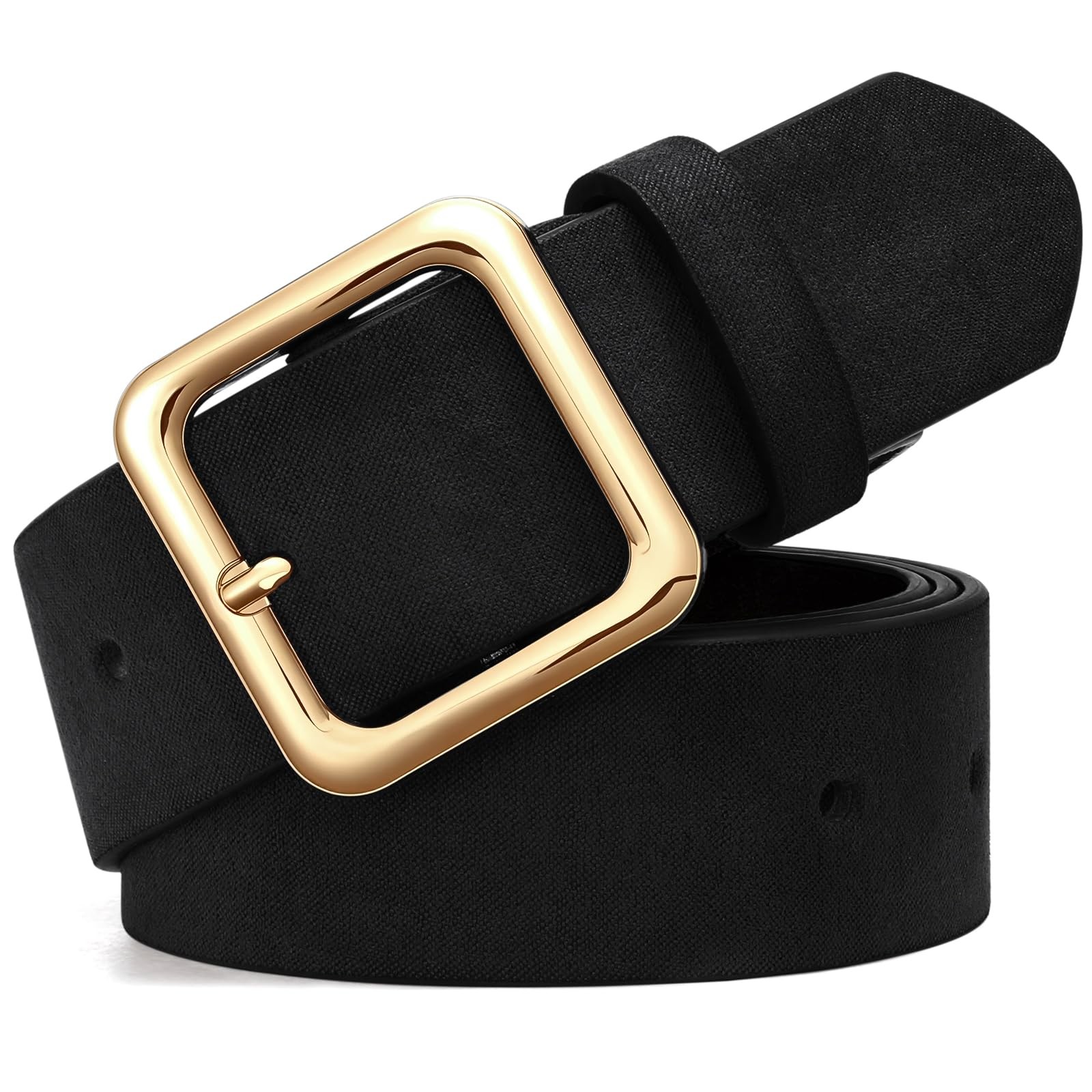 Women’s Suede Belt for Jeans Pants Dresses Fashion Ladies Dark Brown Belt