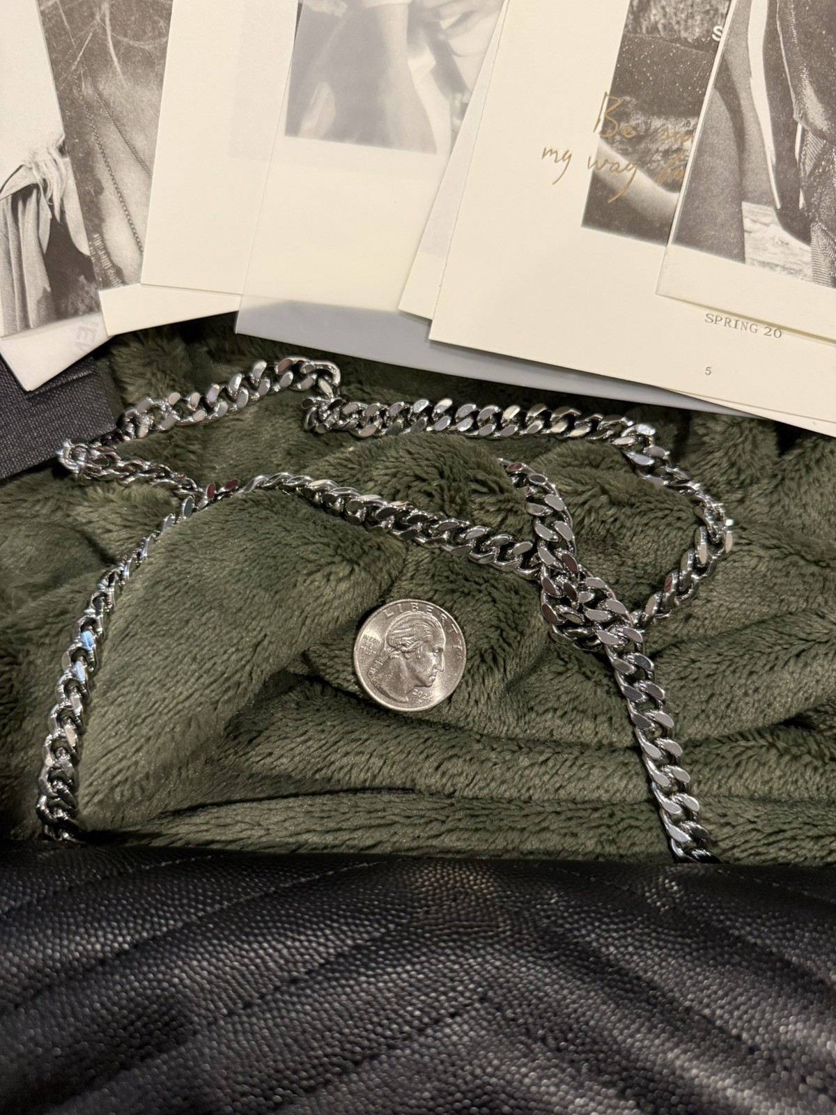 Saint Laurent Large Wallet On Chain Clutch Black Envelope Bag YSL Monogram