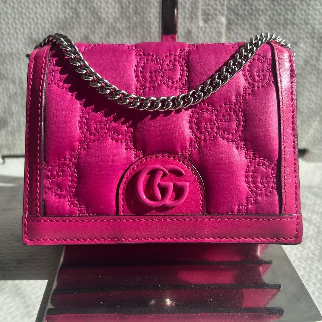 Gucci GG Matelass Mini Shoulder Bag 2way Pink Gift Present 0611b