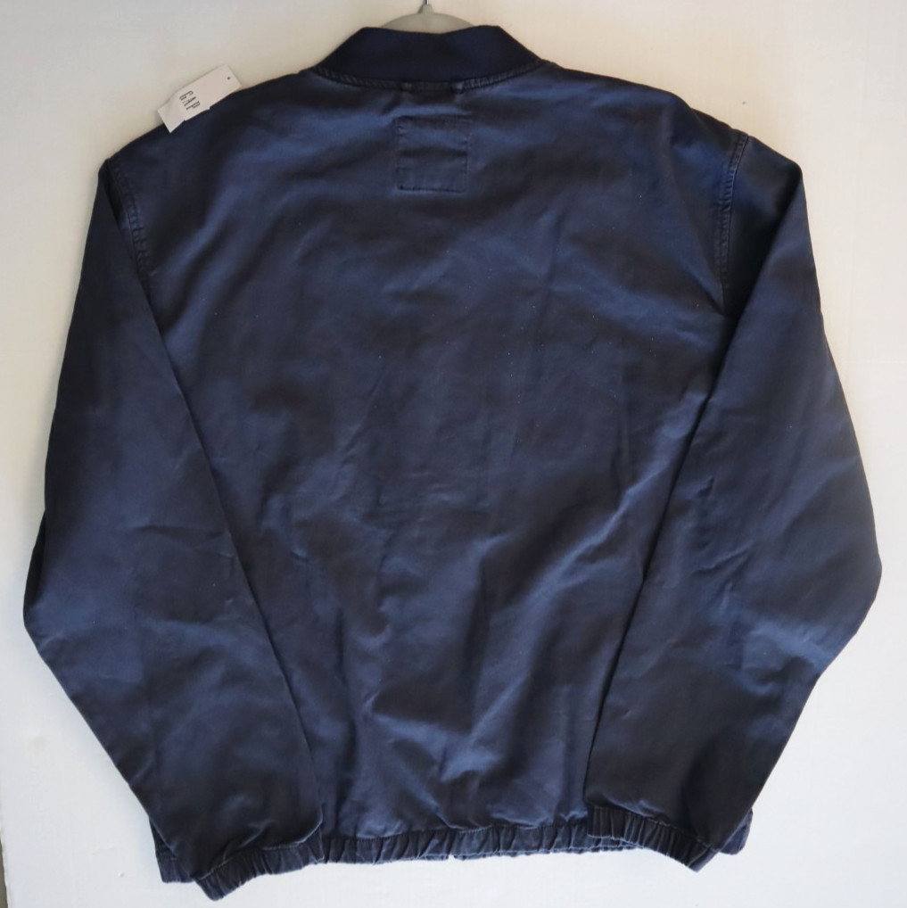 Gap 738596 Men’s Sz Large Vintage Navy Blue Full Zip Relaxed Bomber Jacket $100