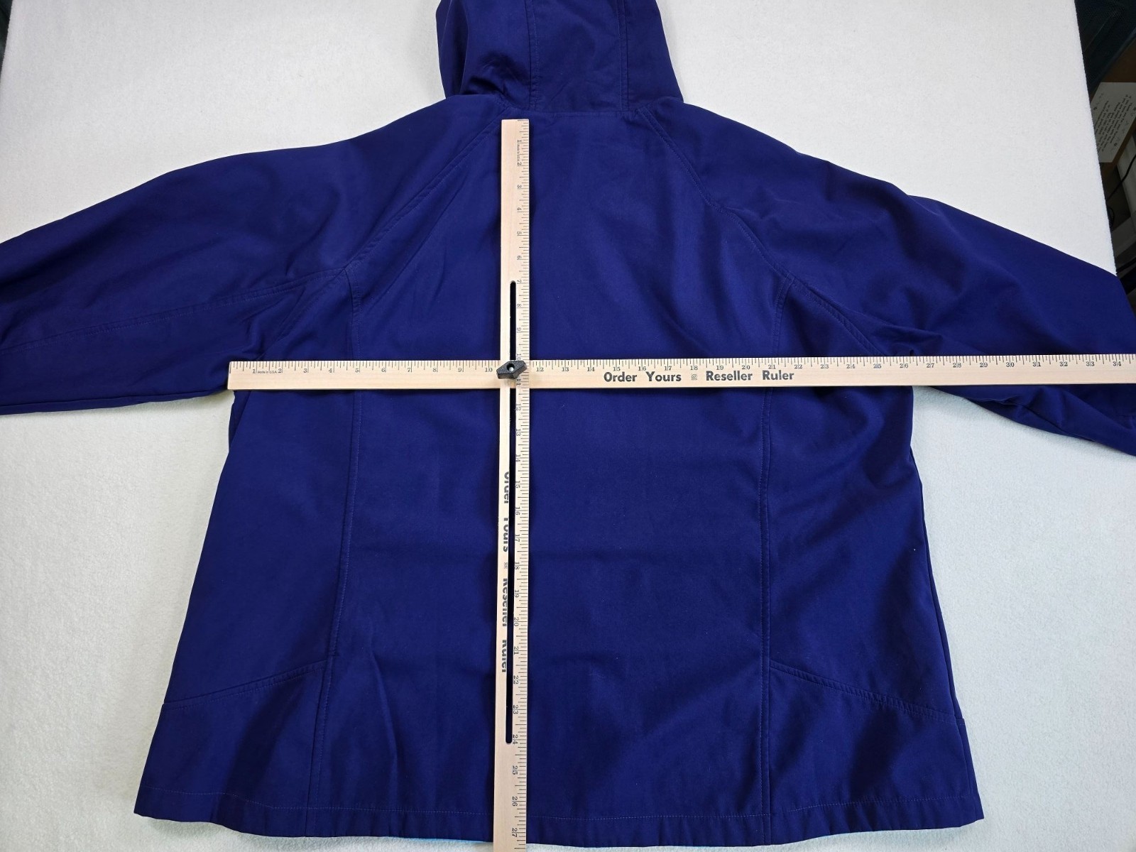 Free Tech Womens Blue Hooded Jacket 3X Full Zip Rain Coat