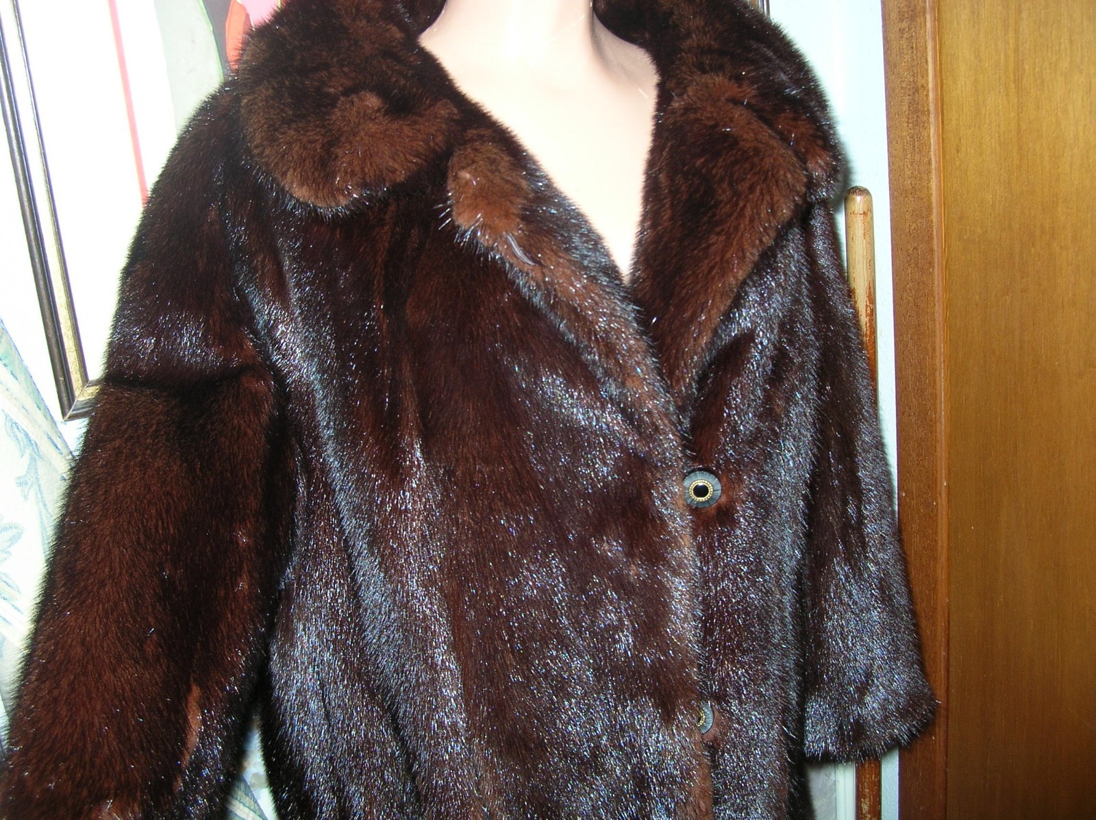 Vintage 60’s Ladies Ranch Mink Stroller Jacket..3/4 Sleeve/Pockets..Size Large