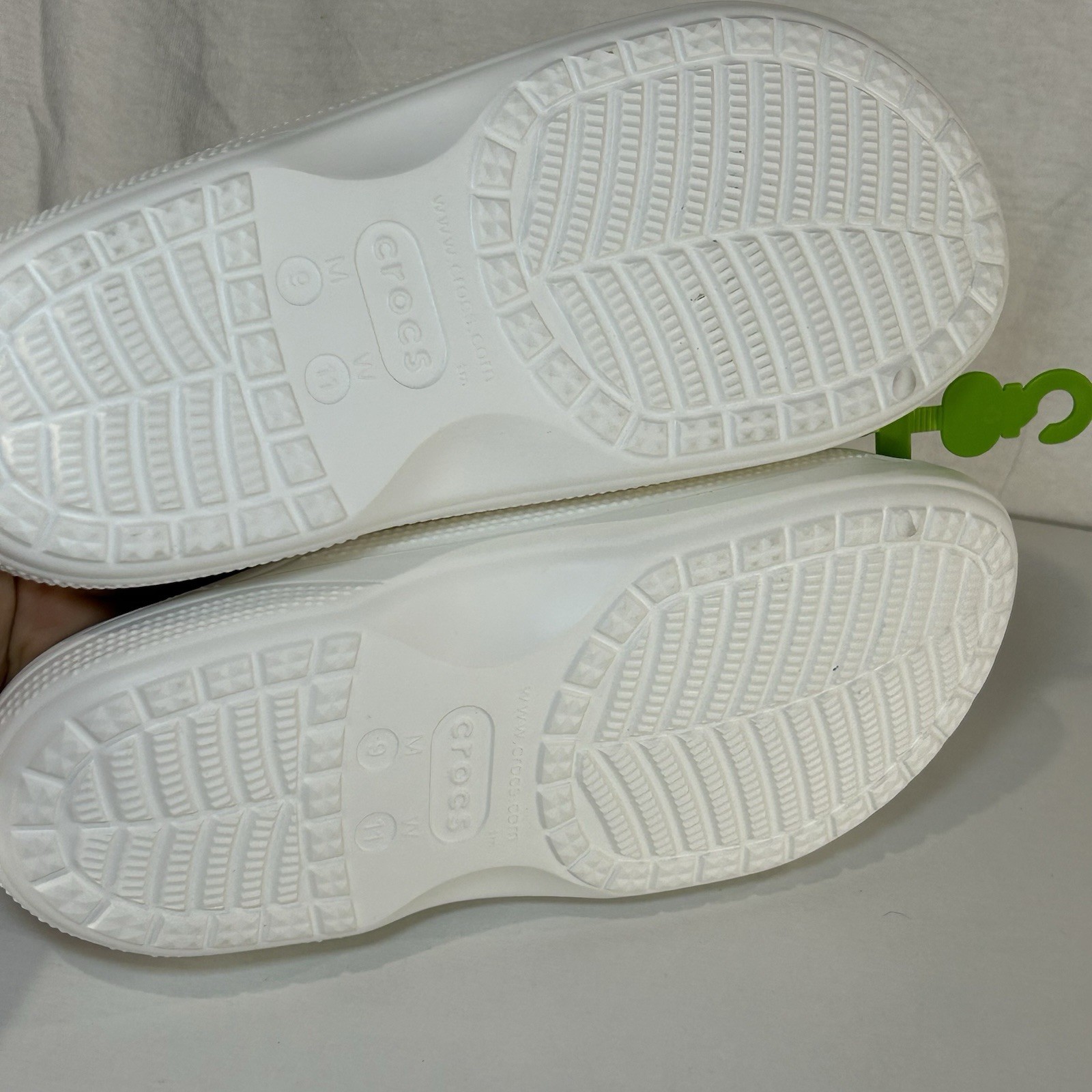 Crocs Baya Slide Sandals White 2 Strap Shoes Size Mens 9 Womens 11