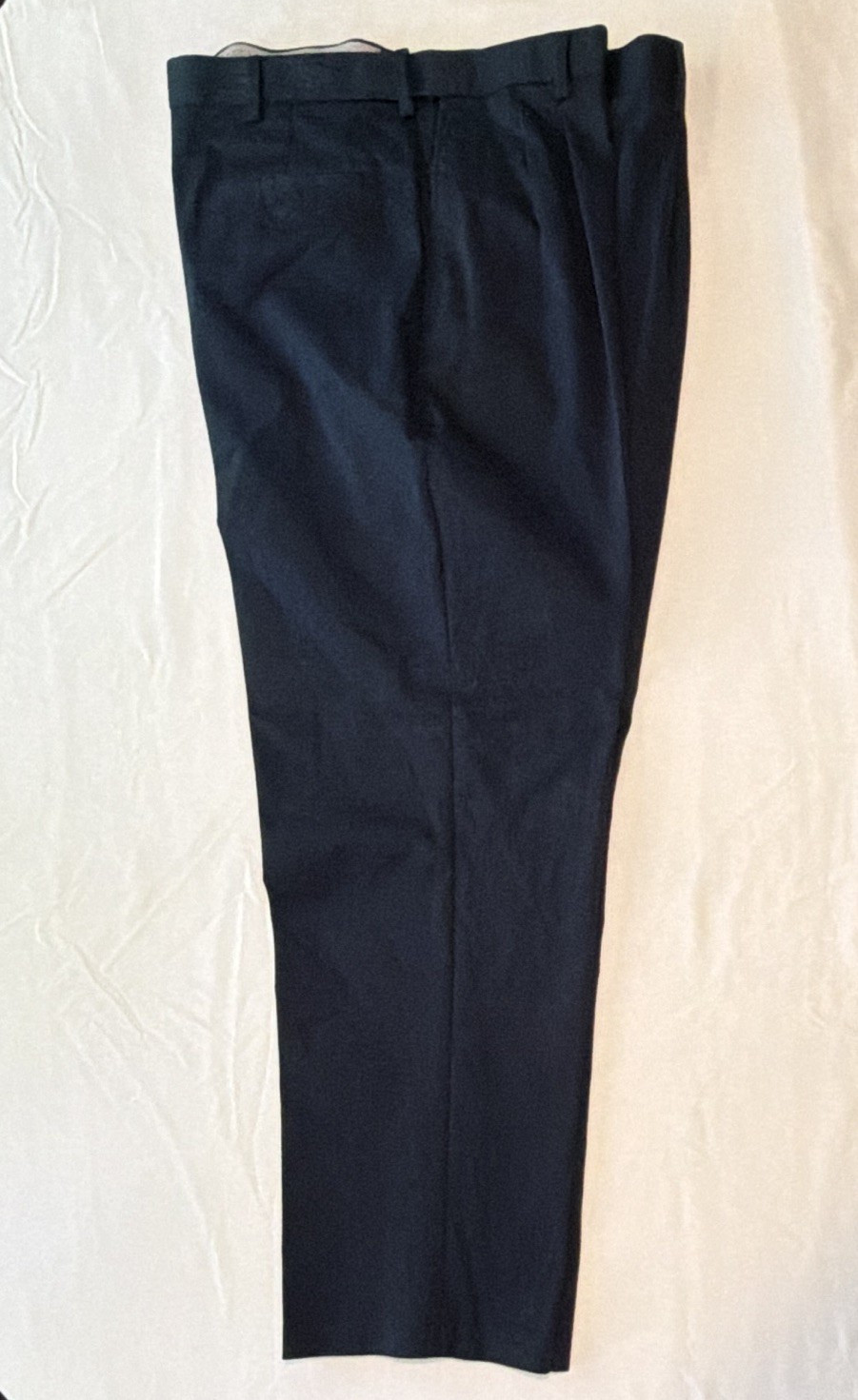Haggar Iron Free Premium Khaki Pants Classic Fit Pleated Front Navy 40W
