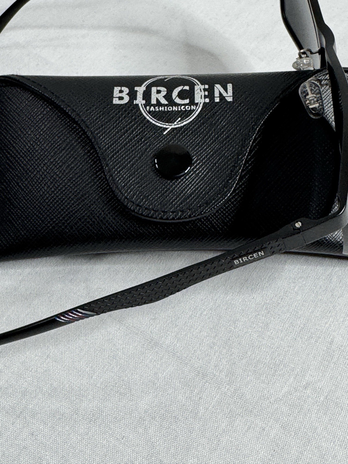 BIRCEN Rectangle Sunglasses Men’s Full Rim Black Plastic Frame/Lens 2684 55