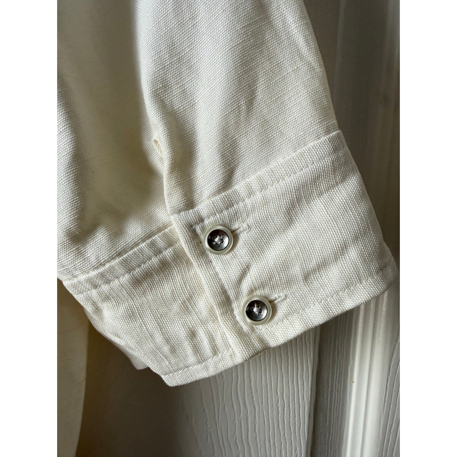 Milly Cream Linen Blend Pleated Shirt Dress Size 4 LWD Bridal Coastal Graduation